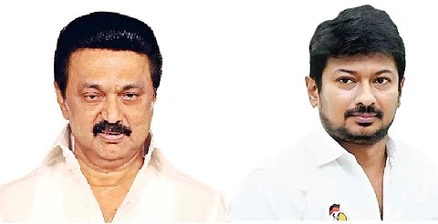 மு.க.ஸ்டாலின் - உதயநிதி.