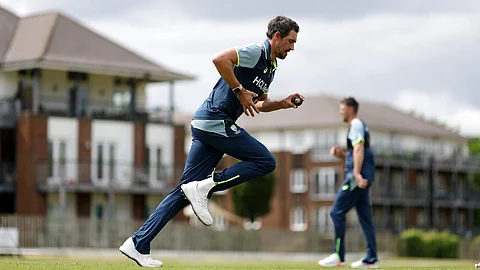 Mitchell Starc in bowling practice.