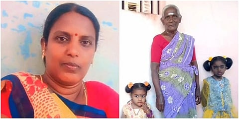 ஒட்டன்சத்திரம் அருகே சடலமாக மீட்கப்பட்டுள்ள ஒரே குடும்பத்தைச் சேர்ந்த தாய், மகள், பேத்திகள்.