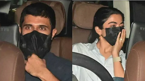 Vijay Devarakonda, Rashmika Mandhana in same car