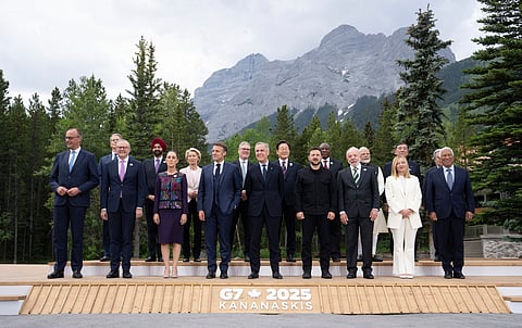 ஜி7 மாநாட்டில் கலந்துகொண்ட தலைவர்கள்.
