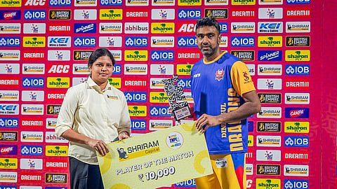 R. Ashwin won the Man of the Match award.