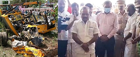 cuddalore train accident: minister pays tribute to the  students