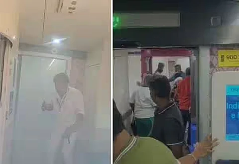 நெல்லை-சென்னை வந்தே பாரத் ரயிலில் ஏற்பட்ட புகைமூட்டம்