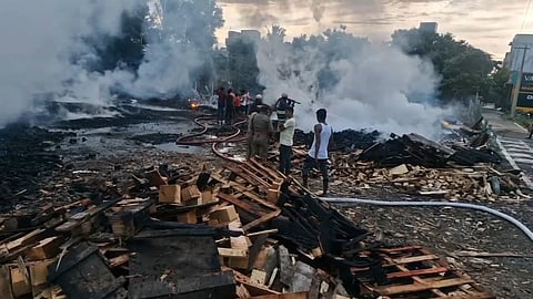 Fire breaks out at furniture factory near Kanchipuram!