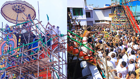 சென்னை பூங்கா நகரில் புதன்கிழமை நடைபெற்ற கந்தக்கோட்டம் அருள்மிகு முத்துகுமார சுவாமி திருக்கோயில் குடமுழுக்கு பெருவிழாவில் பங்கேற்ற அமைச்சா் பி.கே.சேகா்பாபு. உடன், பெருநகர மேயா் ஆா்.பிரியா உள்ளிட்டோா்.