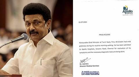 mk stalin admitted in hospital