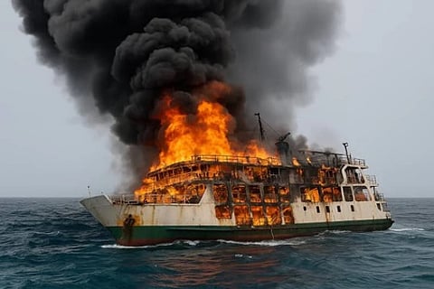 இந்தோனேசியா
எரியும் படகில் இருந்து
575 போ் மீட்பு