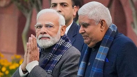 Prime Minister Modi with Jagdeep Dhankar.
