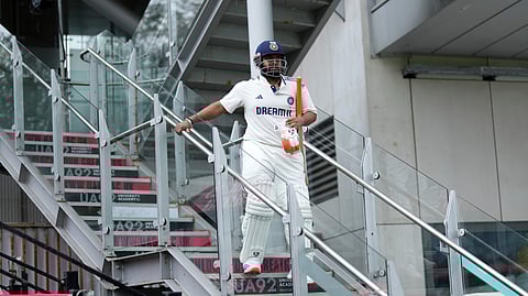 India's Rishabh Pant comes down for the batting during the second day of the fourth cricket test match between England