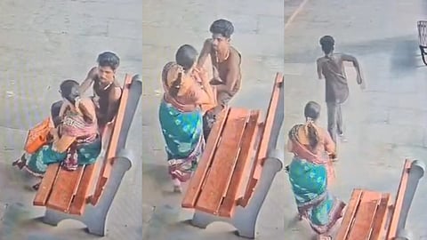 ரயில் நிலையத்தில் பெண்ணிடம் தங்கச் சங்கிலி பறிப்பு! வைரல் விடியோ!