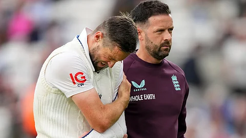 Chris Woakes out of the field