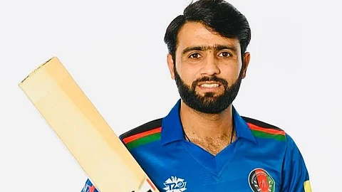 The Afghanistan batter smashed 45 runs off Will Arney in a single over