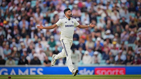 India's Mohammed Siraj celebrates