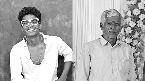 மாணவன் ஜீவா, பட்டறை தொழிலாளி விஜயராஜன்.