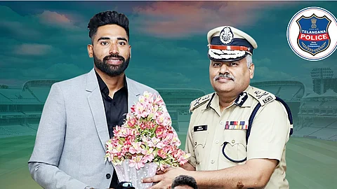 Telangana Police appreciation post for Siraj.