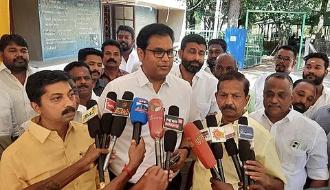 அமைச்சர் டி.ஆர்.பி.ராஜா செய்தியாளர்களிடம் பேசுகையில்
