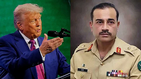 அமெரிக்க அதிபர் டொனால்ட் டிரம்ப் - பாகிஸ்தான் ராணுவத் தலைமைத் தளபதி ஆசிம் முனீர்