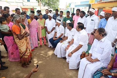 Edappadi Palaniswami talks with the people of Yelagiri hills