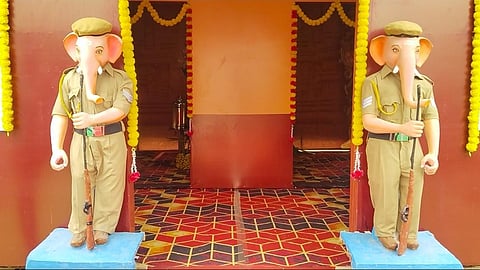 vinayagar as police in vellore