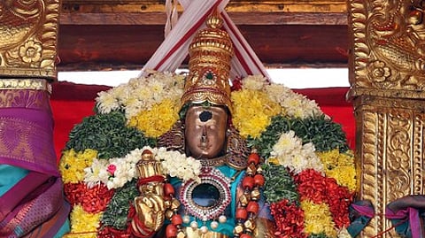 சிறப்பு அலங்காரத்தில் எழுந்தருளிய மீனாட்சி அம்மன்