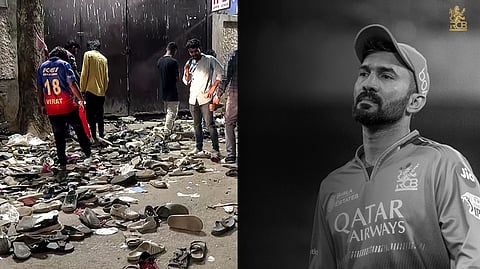 Photo after the stampede, Dinesh Karthik.