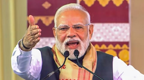 Prime Minister Narendra Modi in assam.