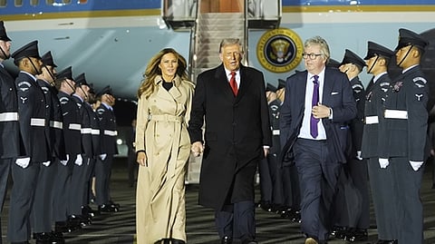 பிரிட்டன் அரச குடும்ப வரவேற்பில் அதிபர் டிரம்ப், மனைவி மெலனியா