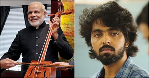 pm narendra modi and gv prakash