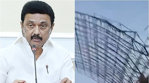 முதல்வர் மு.க. ஸ்டாலின் / அனல் மின் நிலையத்தில் விபத்துக்குள்ளான பகுதி