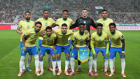 Brazil National Football Team before with South korea team.