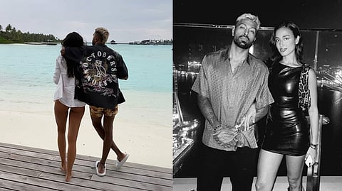 Hardik Pandya with his girlfriend.