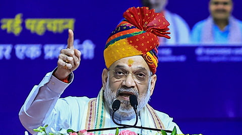 ராஜஸ்தான் மாநிலம் ஜெய்பூரில் திங்கள்கிழமை நடைபெற்ற நிகழ்ச்சியில் பேசிய மத்திய உள்துறை அமைச்சா் அமித் ஷா.