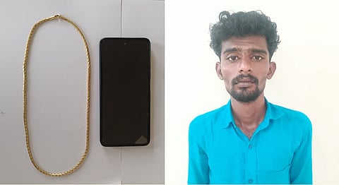 ambulance driver arrested for snatching a gold chain from woman