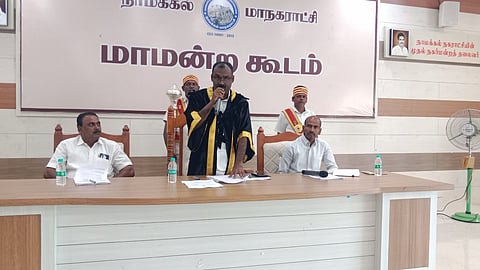 வாா்டுகளில் ஜாதி பெயா்களை மாற்ற உத்தரவு: நாமக்கல் மாமன்றக் கூட்டத்தில் தீா்மானம்