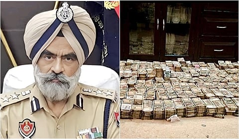 ஹர்சரண் சிங் புல்லர், அவரது வீட்டில் பறிமுதல் செய்யப்பட்ட பணம்.