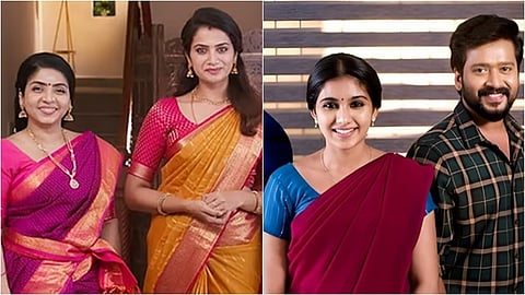 எதிர்நீச்சல் தொடர், சிங்கப் பெண்ணே தொடர் போஸ்டர்கள்.