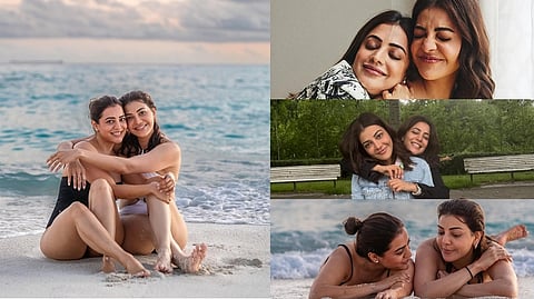 Kajal Aggarwal with sister Nisha Aggarwal.