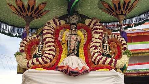 திருப்போரூா் கந்தசாமி கோயில் கந்தசஷ்டி விழாவையொட்டி பல்லக்கில் அருள்பாலித்த சுவாமி, ~கிளி வாகனத்தில் உலா வந்த முருகப் பெருமான்.