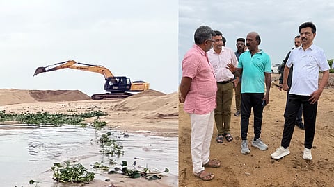 அடையாறு ஆற்றில் தூர்வாரும் பணிகளை முதல்வர் ஸ்டாலின் ஆய்வு