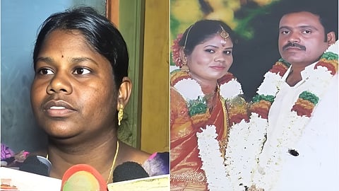 பணத்தைத் திருப்பி அனுப்பிய சங்கவி | தனது கணவர் ரமேஷுடன் (பழைய படம்)