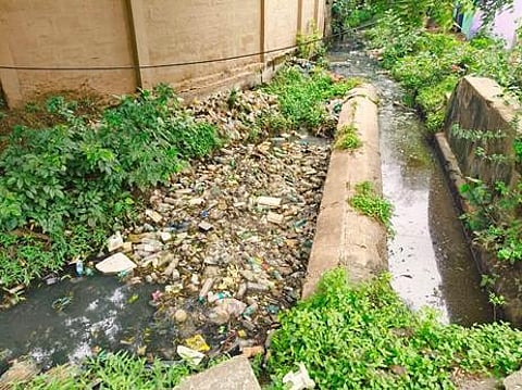 வாய்க்காலில் தேங்கியுள்ள கழிவு நீரால் டெங்கு அபாயம்