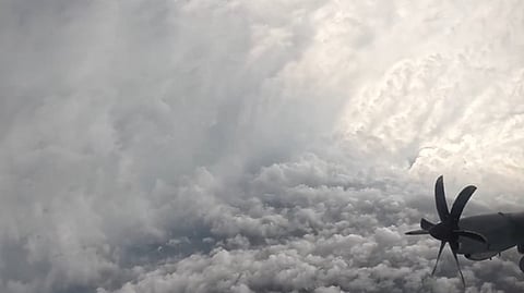 மெலிஸா புயலின் மையப் பகுதி...