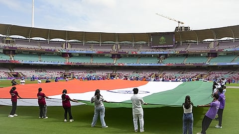 இறுதிப்போட்டி நடைபெறவுள்ள நவி மும்பை திடலில்...