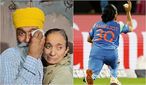 அமன்ஜோத் கெளரின் தந்தை பூபேந்தர் சிங் மற்றும் தாய்