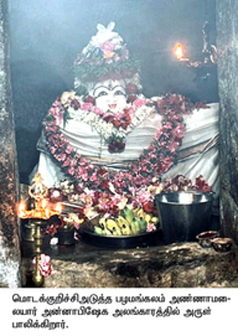 அன்னாபிஷேக அலங்காரத்தில் அருள்பாலிக்கும் அண்ணாமலையாா்.