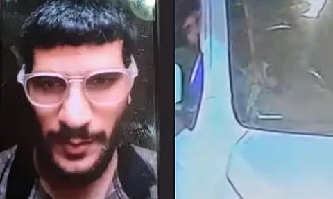 உமர், செங்கோட்டை வாகன நிறுத்துமிடத்தில் இருந்து காரில் வெளியேறும் உமர்