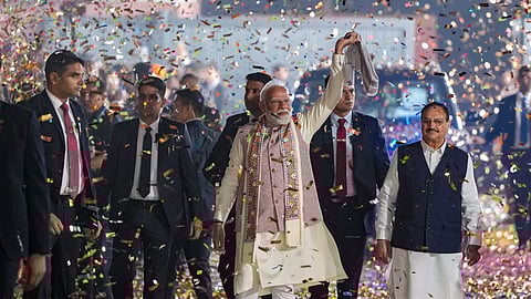 பாஜக தலைமைச் செயலகத்தில் பிரதமர் மோடி