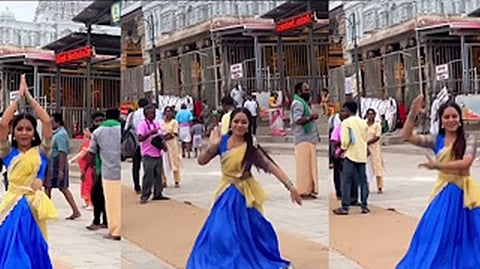 திருச்செந்தூா் கோயில் வளாகத்தில் ரீல்ஸ் எடுத்த பெண்: பக்தா்கள் அதிருப்தி!