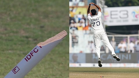 Mohammed Siraj stumps broken